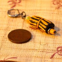 African trade bead earrings, Black and yellow - $15