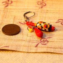 African trade bead earrings, red - $15